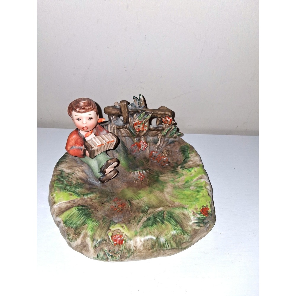 Vintage Arnart "Music Maker" Japan Figurine Dish 1950s Boy accordion